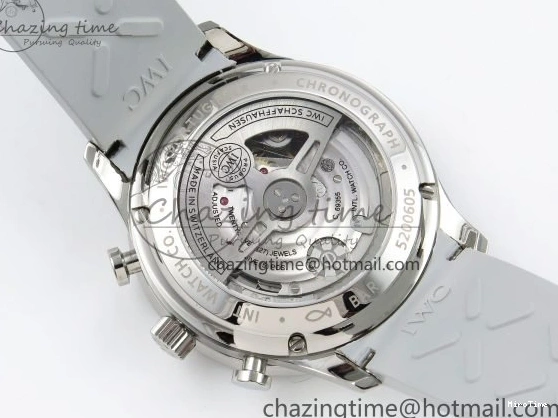 MIROTIME 1228 Portuguese Chrono IW3716 Z+F 1:1 Best Edition White Dial on Gray Rubber Strap A WrinkleFree 7014
